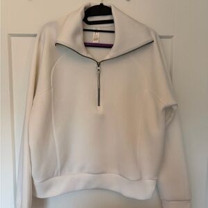 SPANX White Half-Zip Funnel Neck AirEssentials Sweater